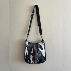 Camo Crossbody Bag with Star Accent